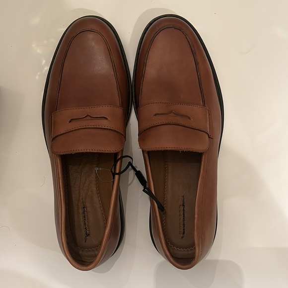 BRAND NEW MENS Express Brown Leather Loafer Dress Shoes Size 10 Cognac Leather Loafer Dress Shoes | Express main image 4